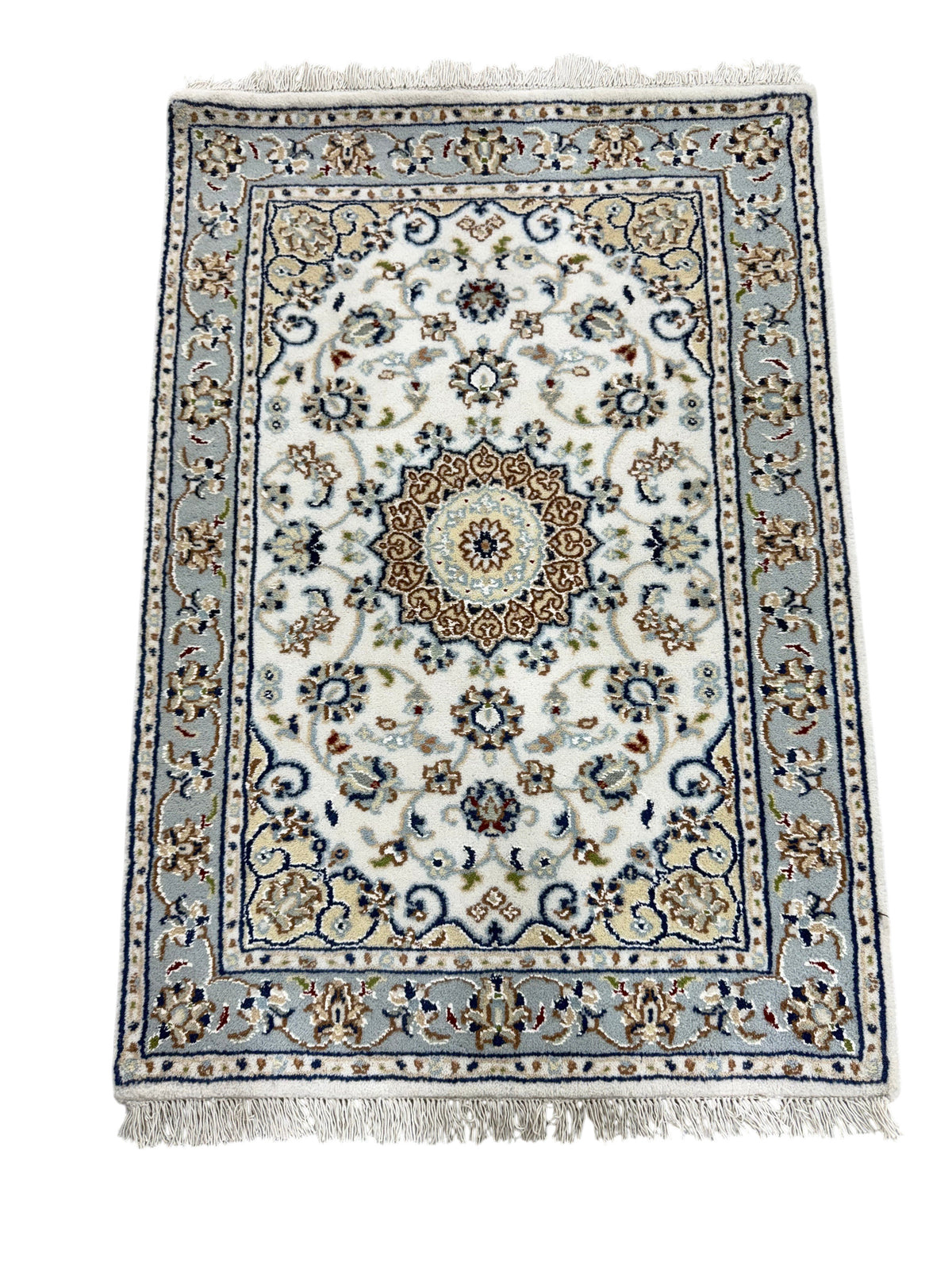 Hand-Knotted Nain Design Accent Rug 96x67 cm | Rug#32212