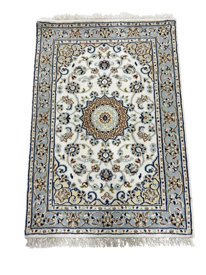 Hand-Knotted Nain Design Accent Rug 96x67 cm | Rug#32212