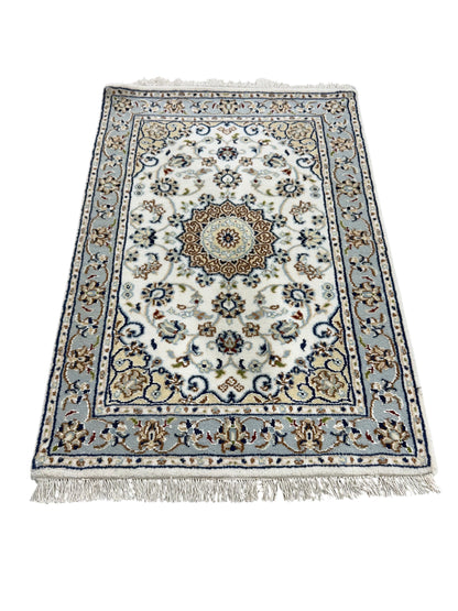 Hand-Knotted Nain Design Accent Rug 96x67 cm | Rug#32212