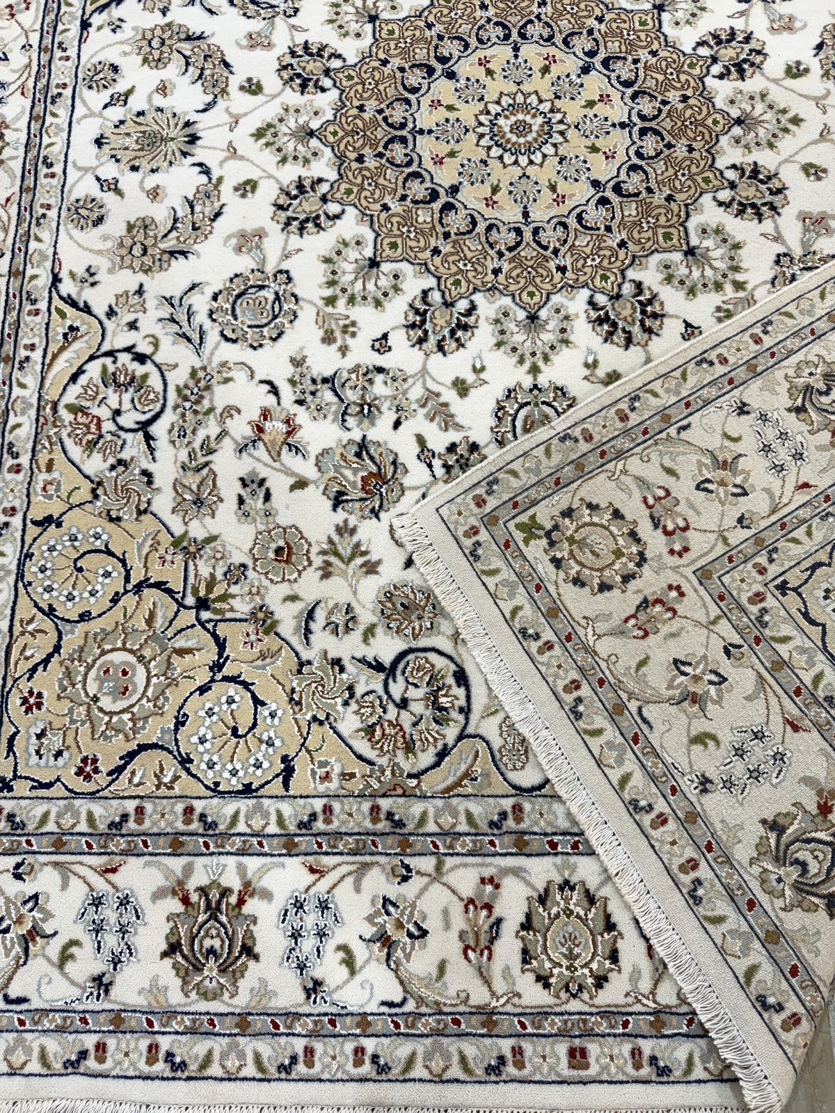 Hand-Knotted Nain Design Rug 254x201 cm | Rug#32214