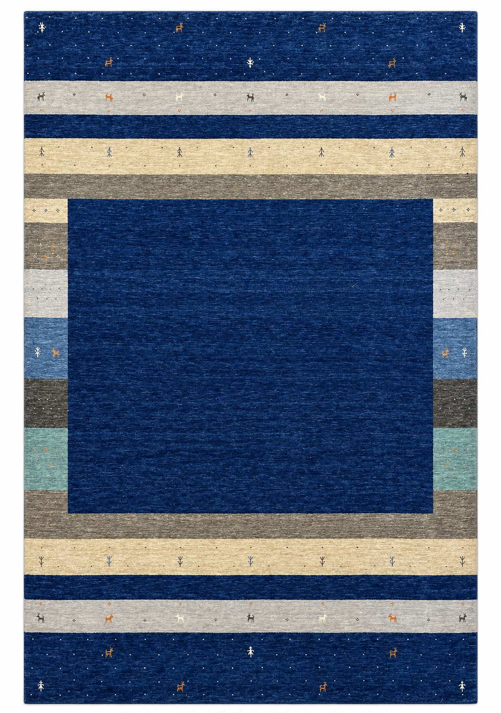 Modern Blue Gabbeh Rug 300×200 cm | Rug# 32625