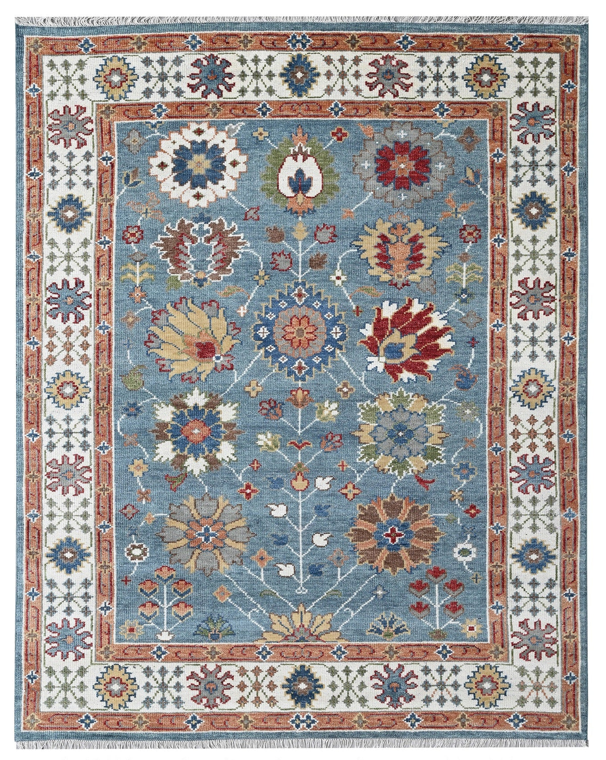 Hand-Knotted Agra Oushak Design Rug 304x232 cm | Rug# 32689