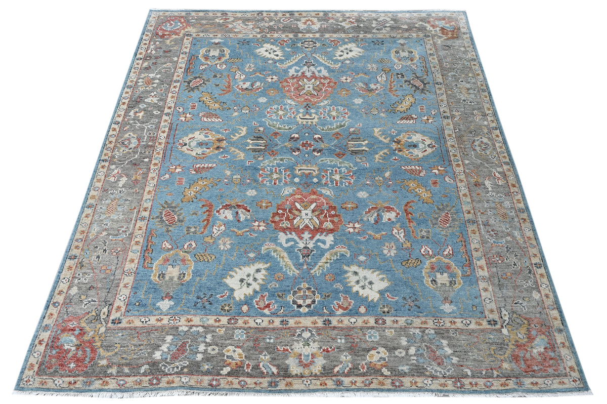 Hand-Knotted Agra Oushak Design Rug 306x242 cm | Rug# 32690