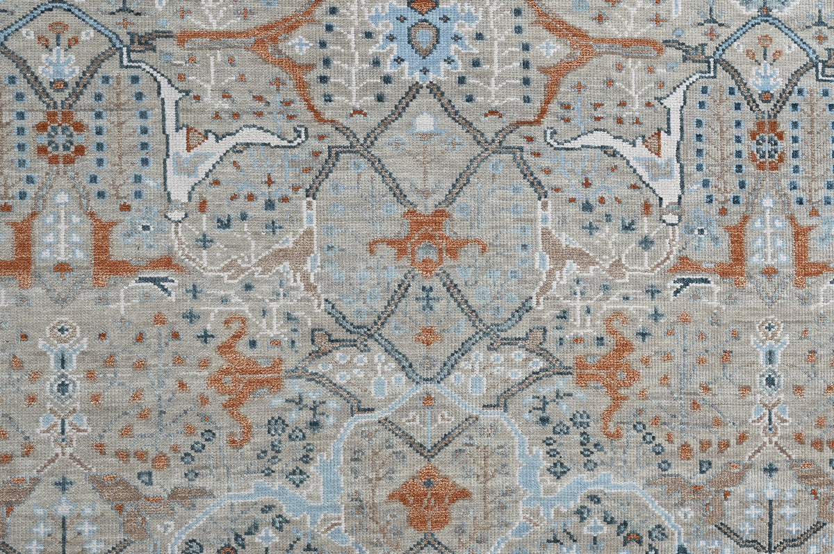 Hand-Knotted Agra Oushak Design Rug 306x245 cm | Rug# 32693