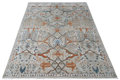 Hand-Knotted Agra Oushak Design Rug 306x245 cm | Rug# 32693