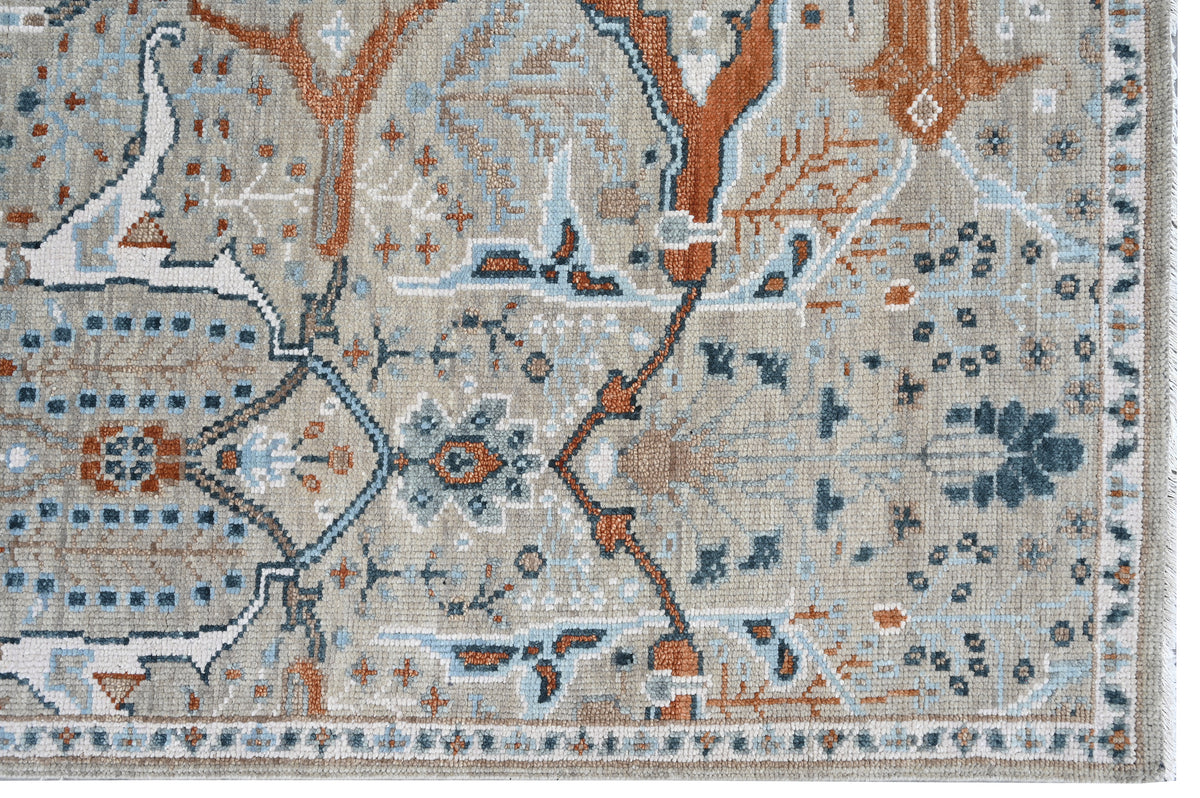 Hand-Knotted Agra Oushak Design Rug 306x245 cm | Rug# 32693