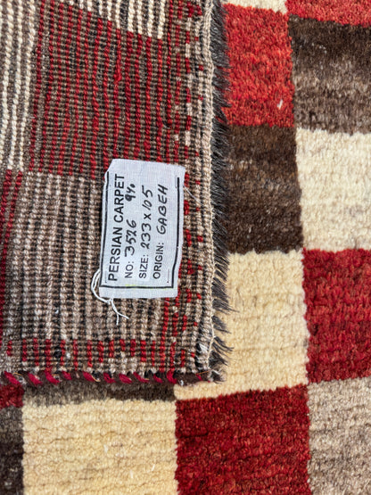 Nomadic Gabbeh, Qashqai tribe, Persia  233x105cm | Rug# 3526