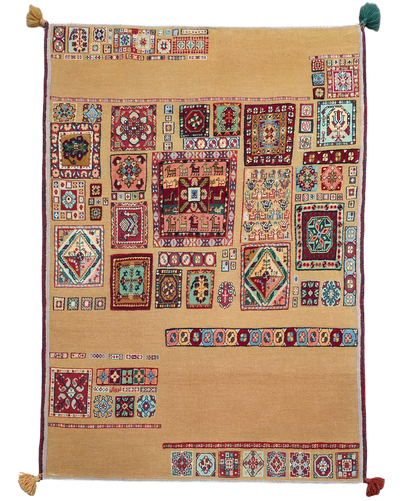 Firoozan sumac  and pile Sofreh, Persia, 153x103 cm | Rug# 3585