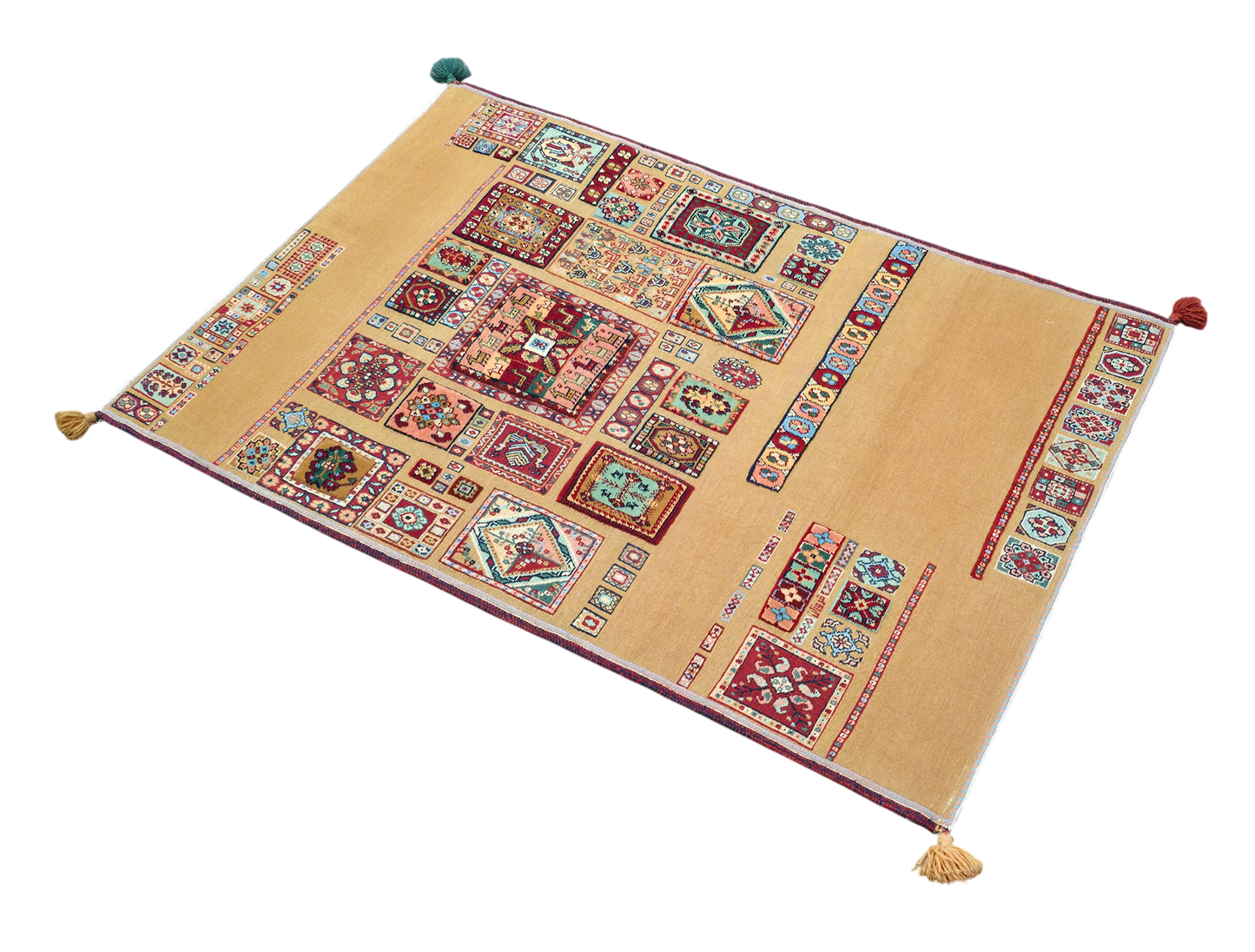 Firoozan sumac  and pile Sofreh, Persia, 153x103 cm | Rug# 3585