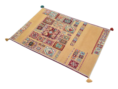 Firoozan sumac  and pile Sofreh, Persia, 153x103 cm | Rug# 3585