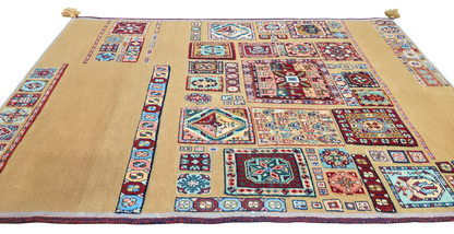 Firoozan sumac  and pile Sofreh, Persia, 153x103 cm | Rug# 3585