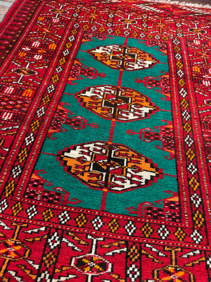 Yamut Turkmen poshtie, circa 1970, Persia,87x68cm | Rug# 3636