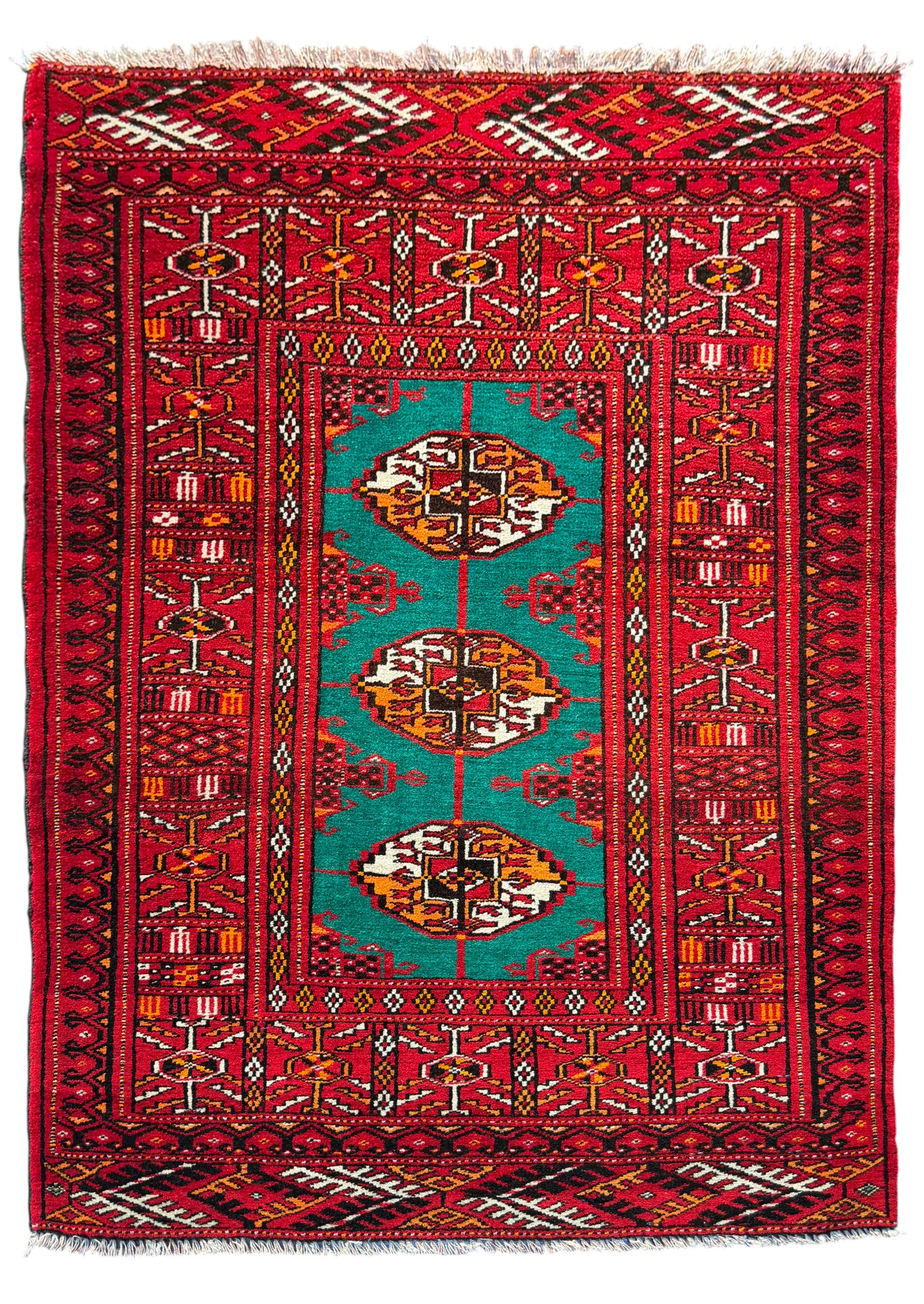 Yamut Turkmen poshtie, circa 1970, Persia,87x68cm | Rug# 3636