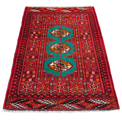 Yamut Turkmen poshtie, circa 1970, Persia,87x68cm | Rug# 3636