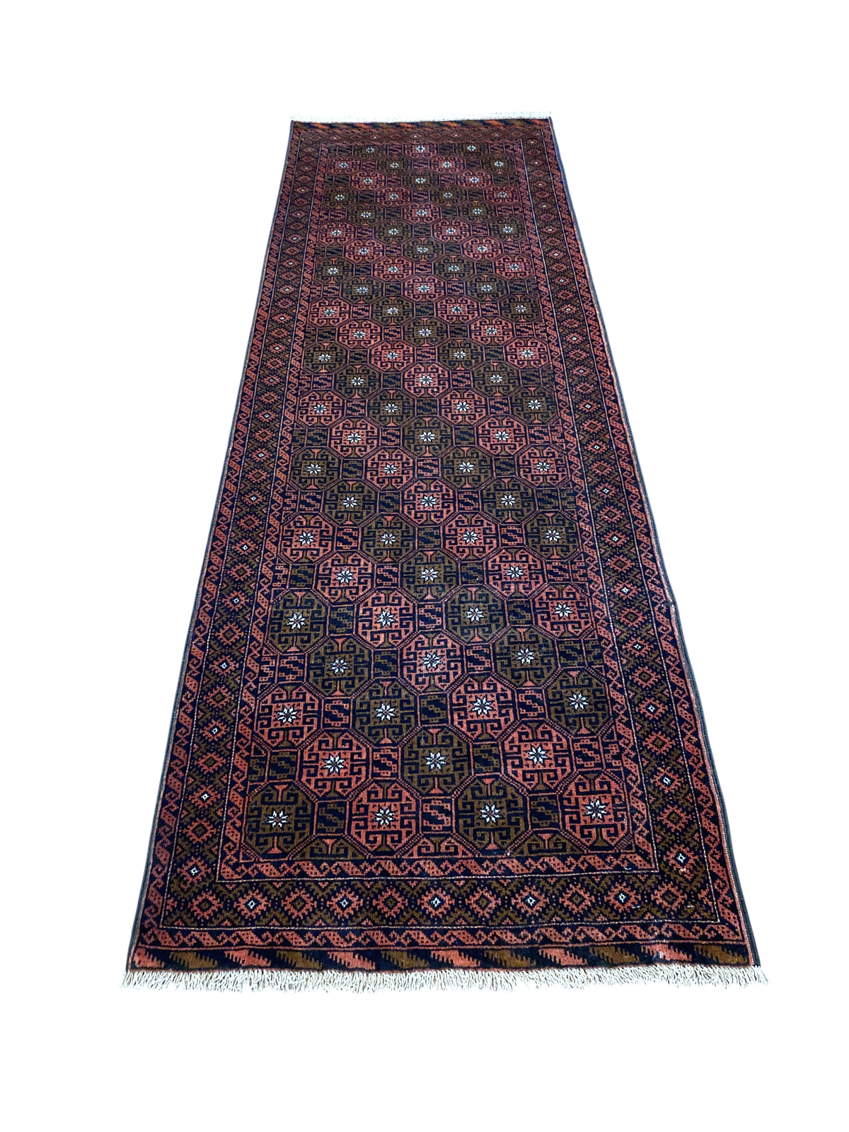 Vintage Persian Balouch Runner 385x86 cm | Rug# 3706
