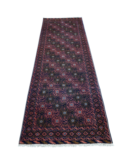 Vintage Persian Balouch Runner 385x86 cm | Rug# 3706