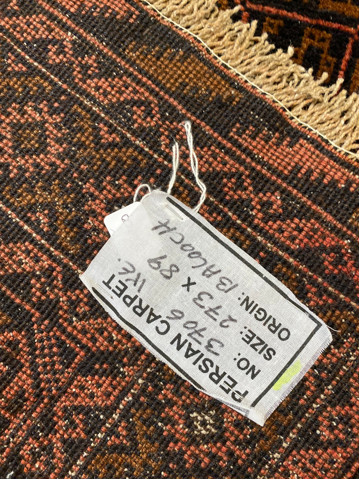 Vintage Persian Balouch Runner 385x86 cm | Rug# 3706