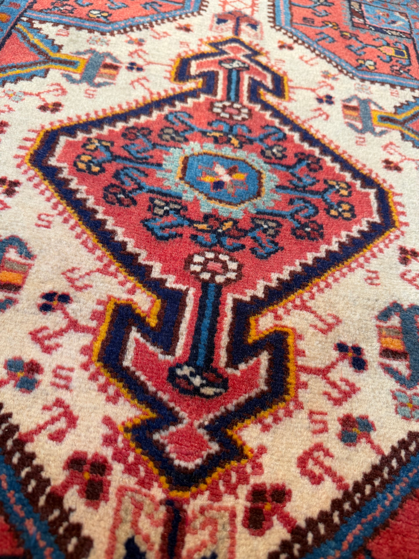 Vintage Nahavand poshtie, Kurdi weave, rare, circa 1970, Persia, 88x60cm | Rug# 3845