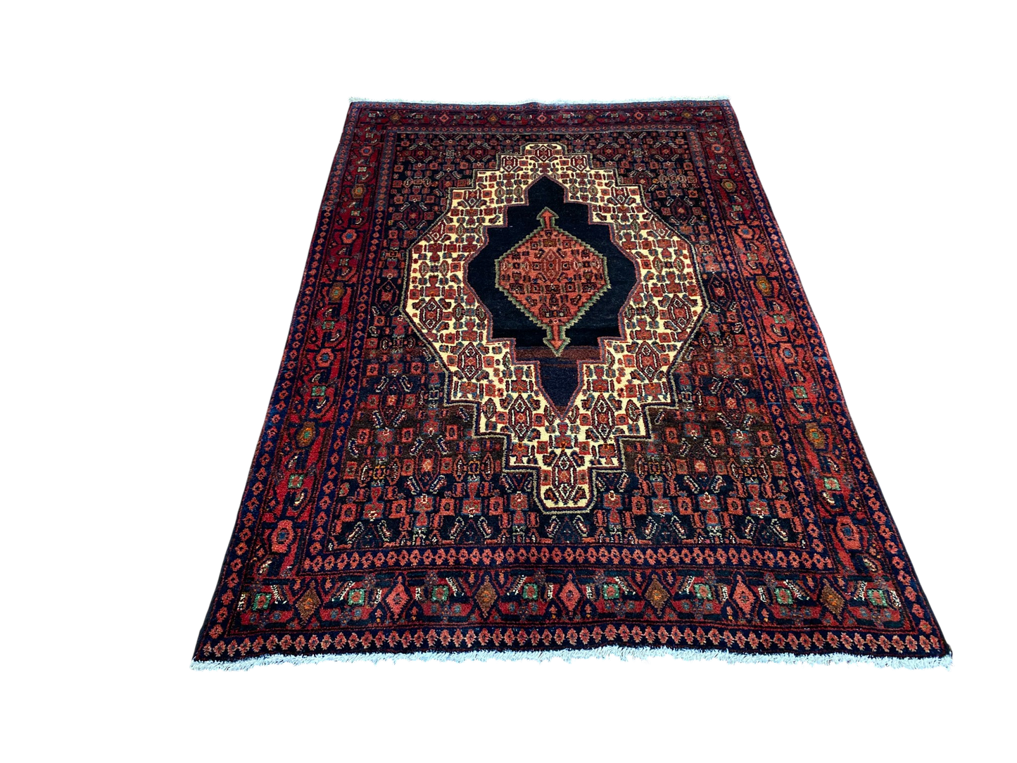 Vintage Kurdi Senneh Rug – Rare Kurdish Piece 182x123cm | Rug# 4095