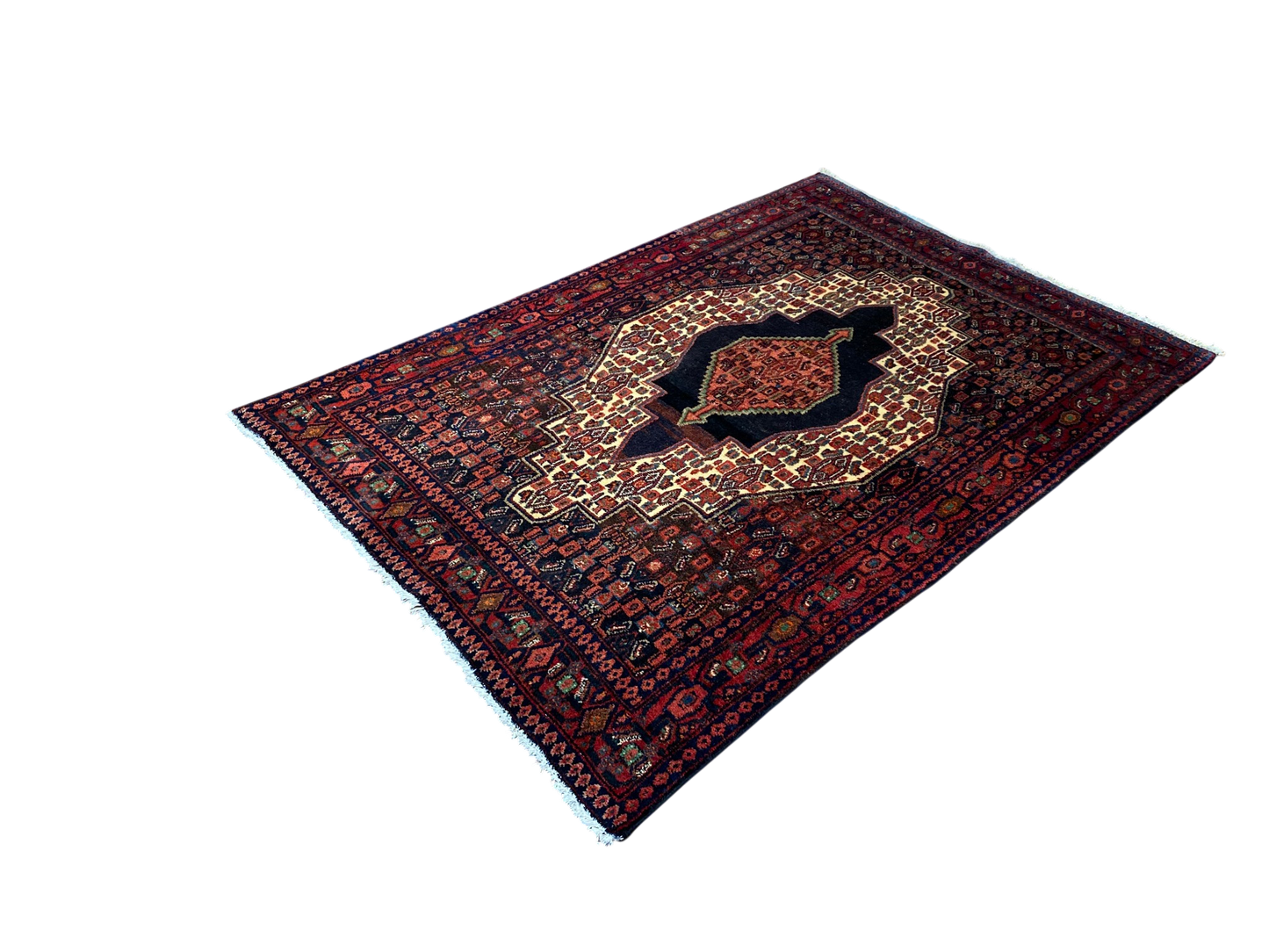 Vintage Kurdi Senneh Rug – Rare Kurdish Piece 182x123cm | Rug# 4095