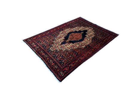 Vintage Kurdi Senneh Rug – Rare Kurdish Piece 182x123cm | Rug# 4095