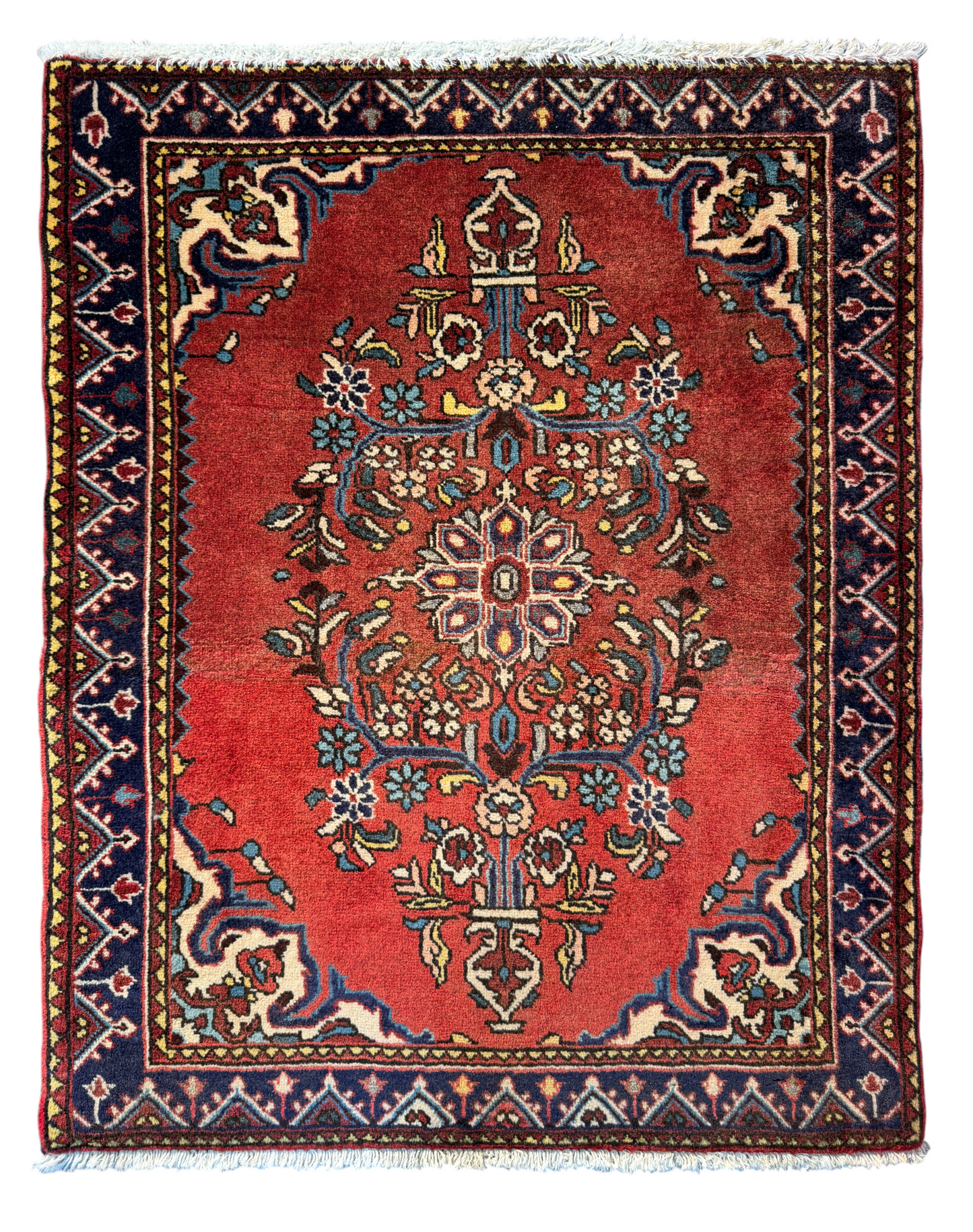Vintage Jozan Sarouk poshtie, circa 1960, Persia, 86x72cm | Rug# 4115