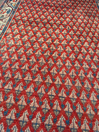 Vintage Sarouk poshtie, circa 1960,125x65cm | Rug# 4180