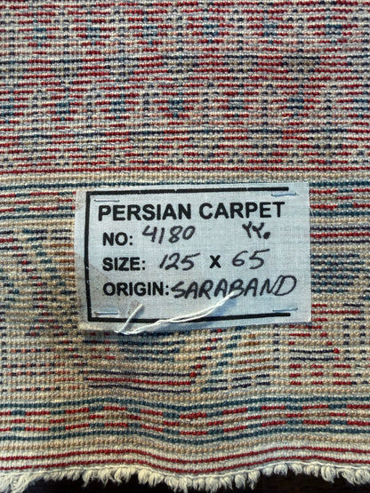 Vintage Sarouk poshtie, circa 1960,125x65cm | Rug# 4180