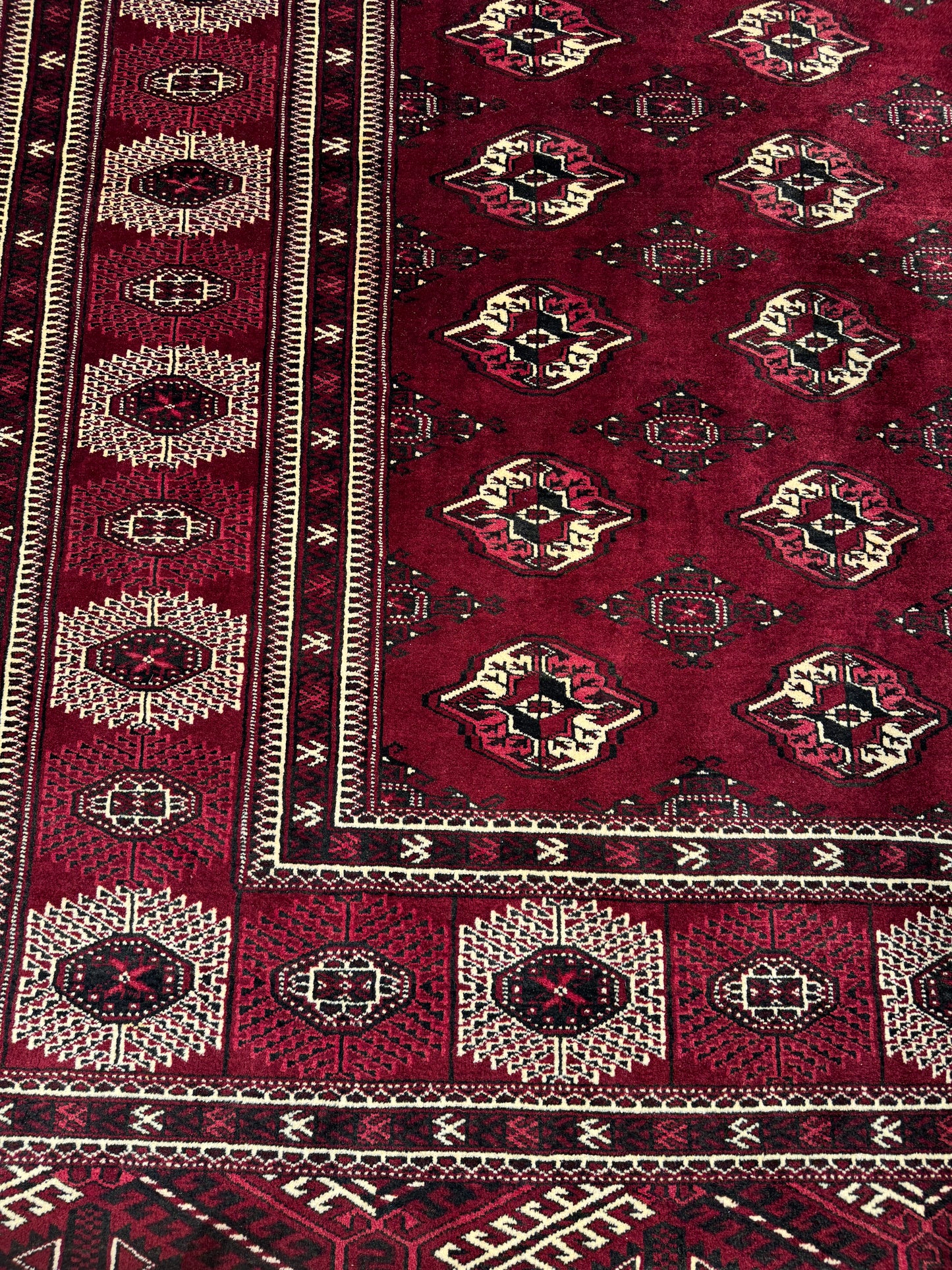 Persian Yamut clan Turkaman 397x236 cm | Rug# 4355