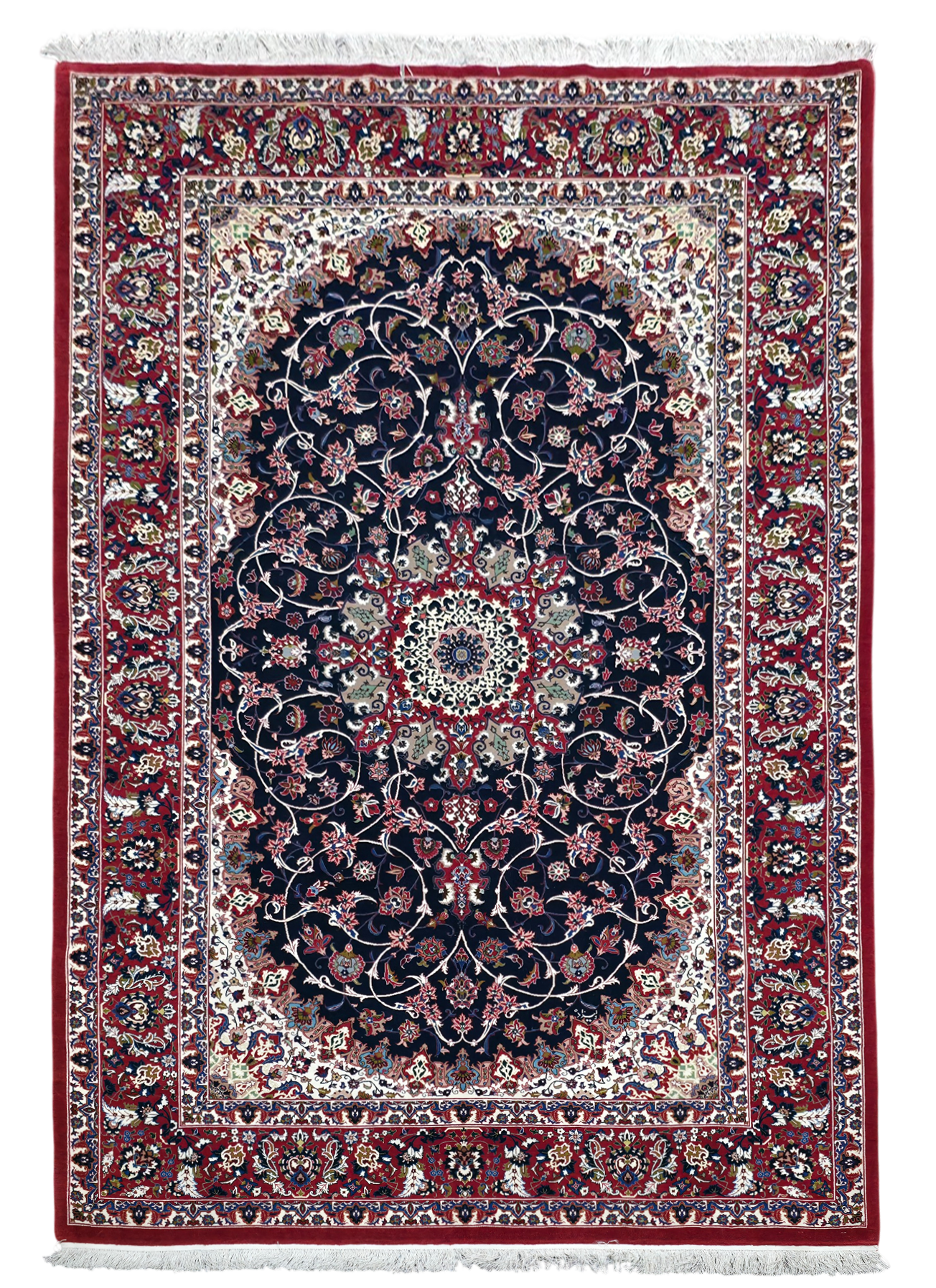 Extremely fine  unique Isfehan, Valizadeh signature  240x151 cm | Rug# 4430
