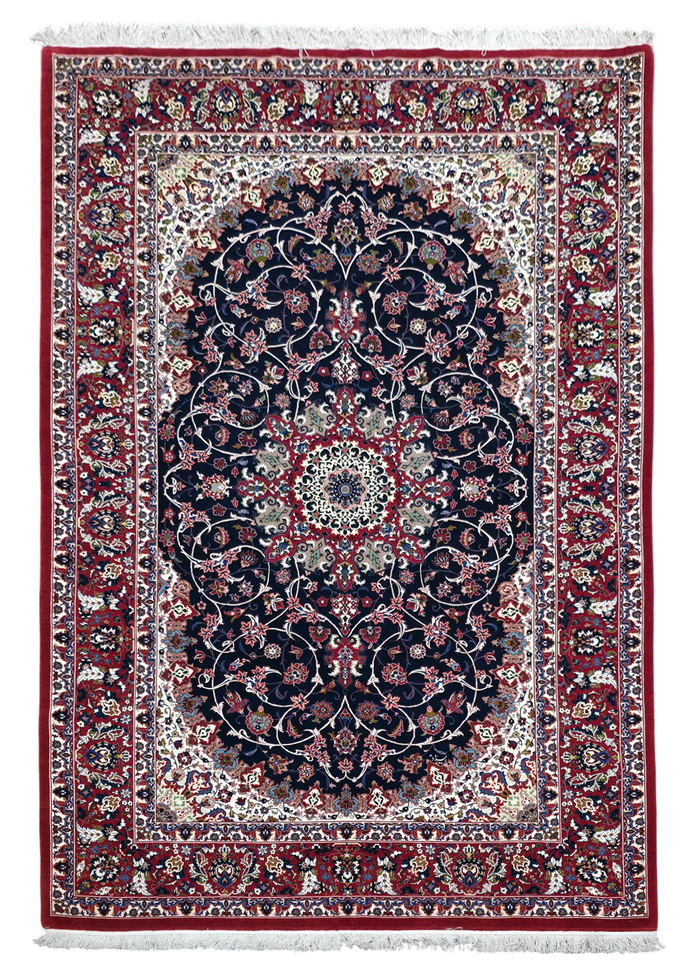 Extremely fine  unique Isfehan, Valizadeh signature  240x151 cm | Rug# 4430
