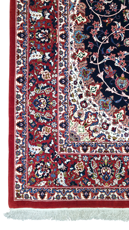 Extremely fine  unique Isfehan, Valizadeh signature  240x151 cm | Rug# 4430