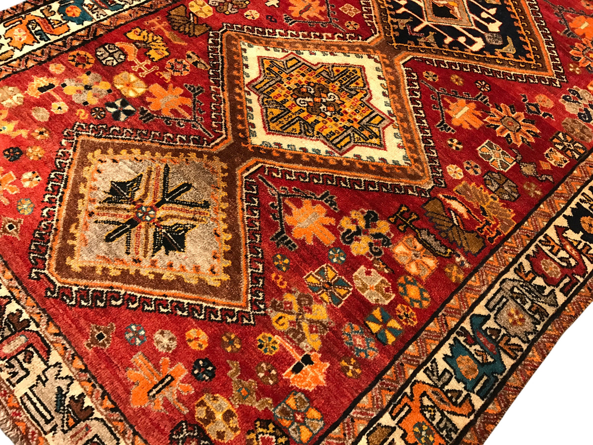 Vintage Qashqai Tribal- Nomadic Rug 290x150 cm | Rug# 5949
