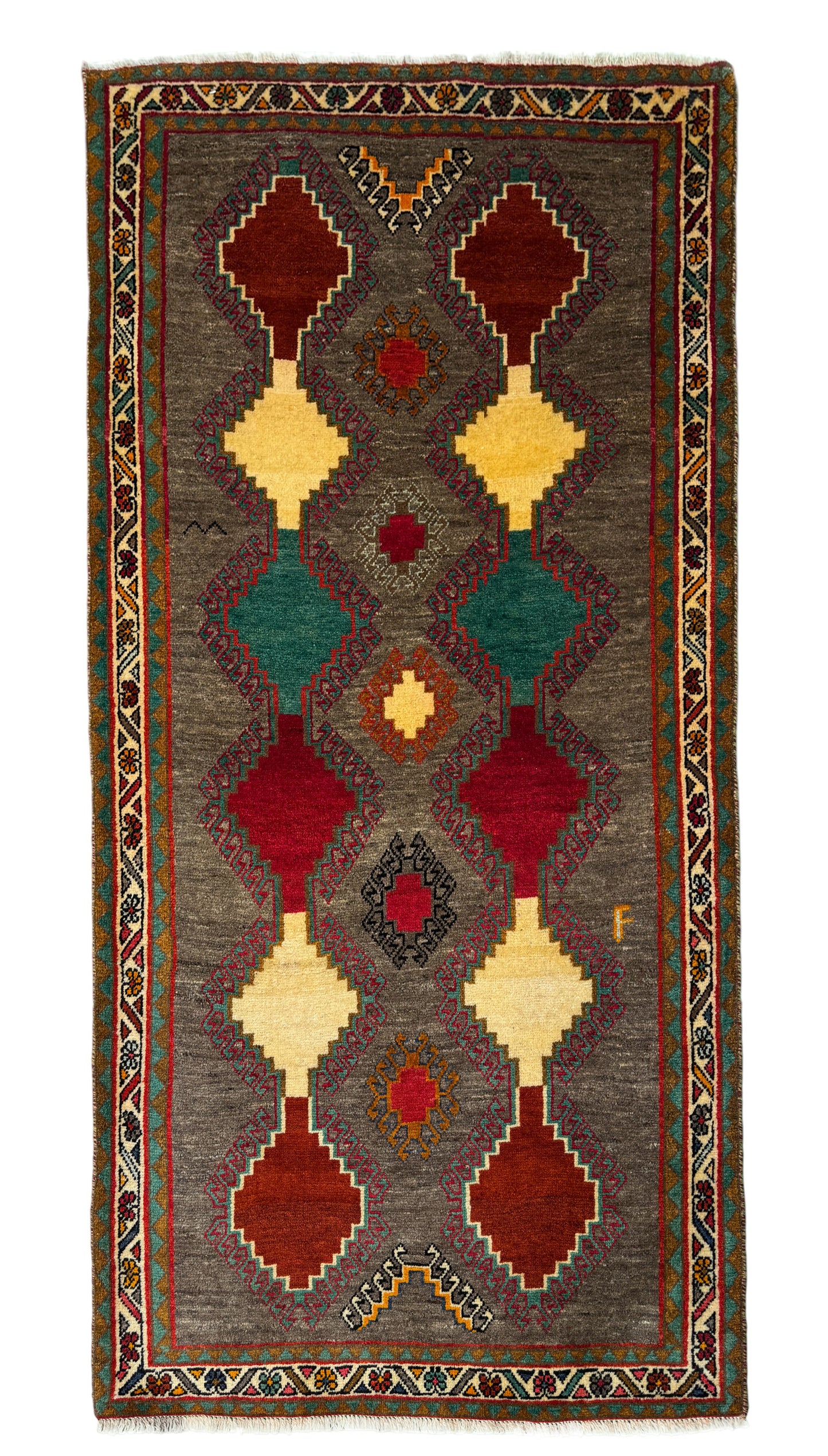 Nomadic Gabbeh, circa 1965, Persia 226x110cm | Rug# 6125