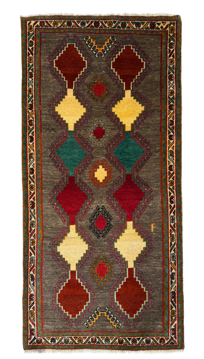 Nomadic Gabbeh, circa 1965, Persia 226x110cm | Rug# 6125