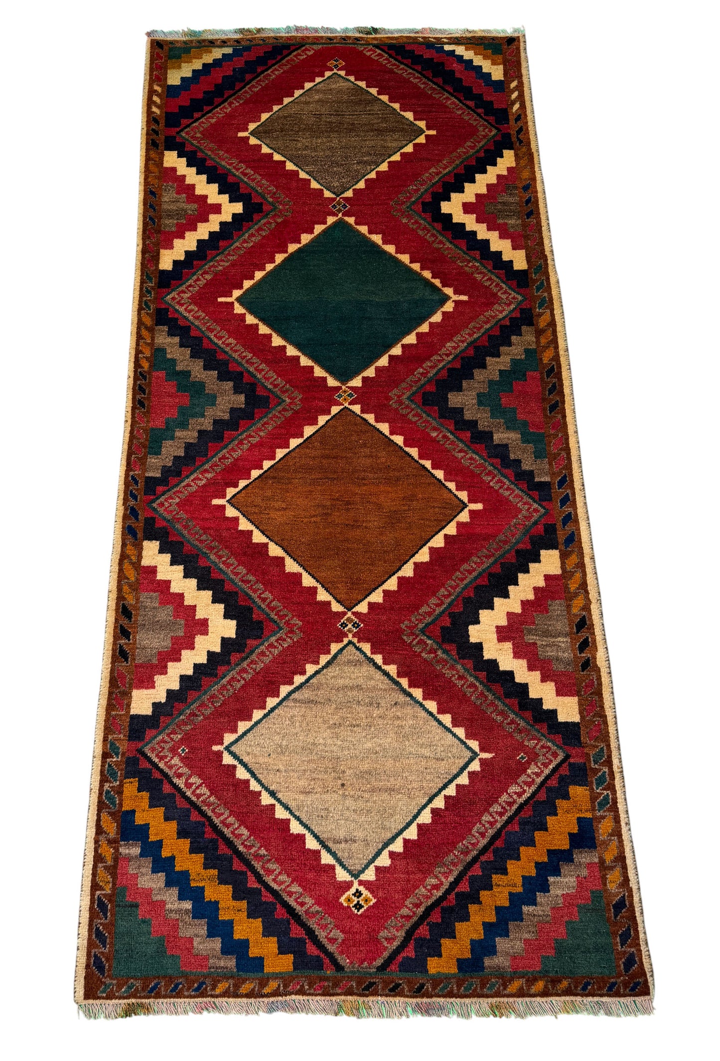 Vintage Qashqai Gabbeh, Persia, 250x100cm | Rug# 6131