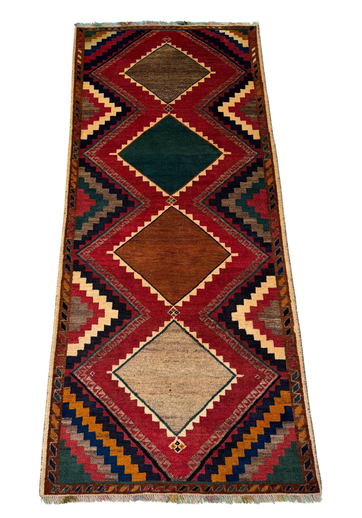 Vintage Qashqai Gabbeh, Persia, 250x100cm | Rug# 6131