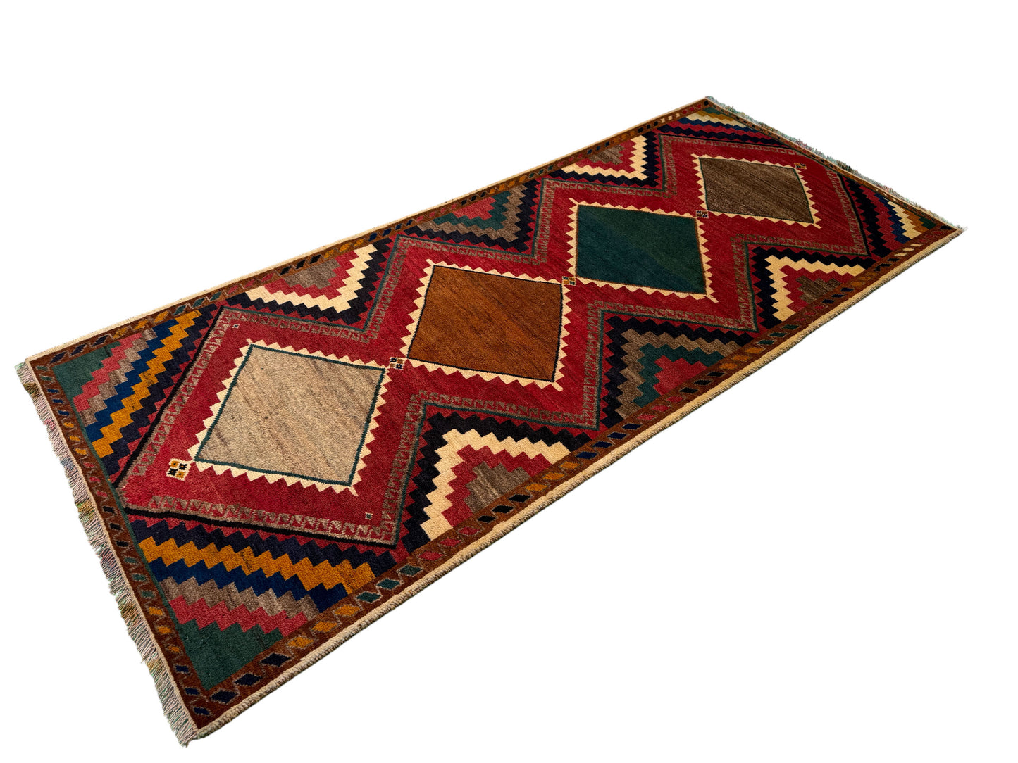 Vintage Qashqai Gabbeh, Persia, 250x100cm | Rug# 6131