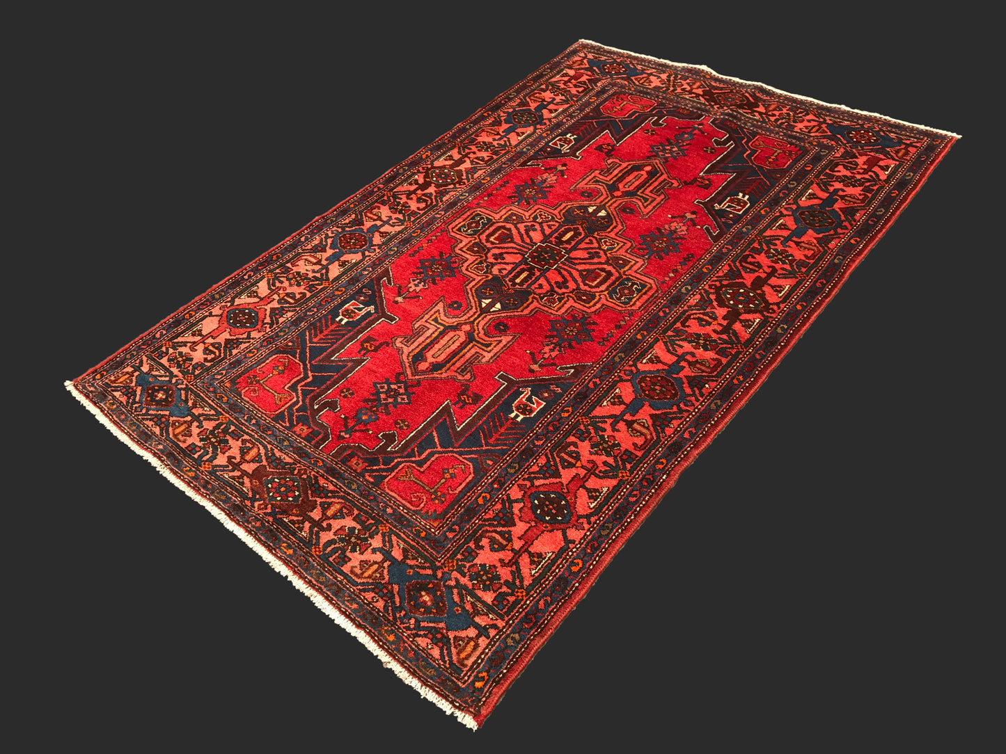 Persian Hamedan Khamseh Rug c.1950 206x130cm | Rug# 6202