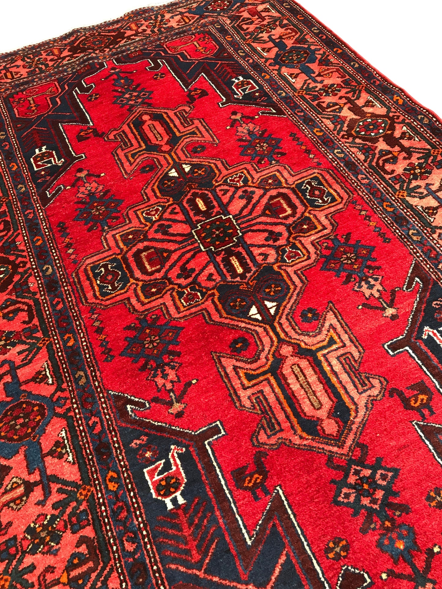 Persian Hamedan Khamseh Rug c.1950 206x130cm | Rug# 6202