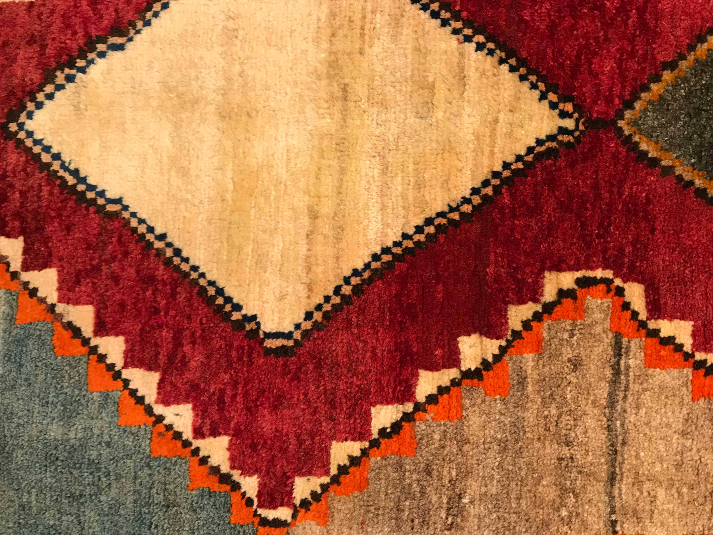 Persian Gabbeh geometric design 226x83cm | Rug#6227