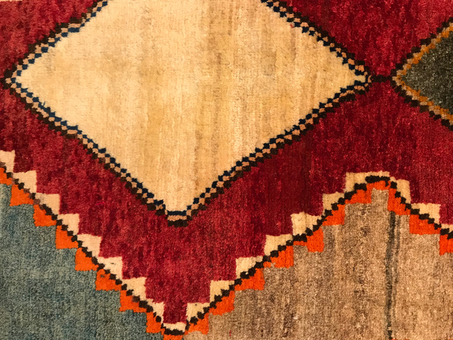 Persian Gabbeh geometric design 226x83cm | Rug#6227