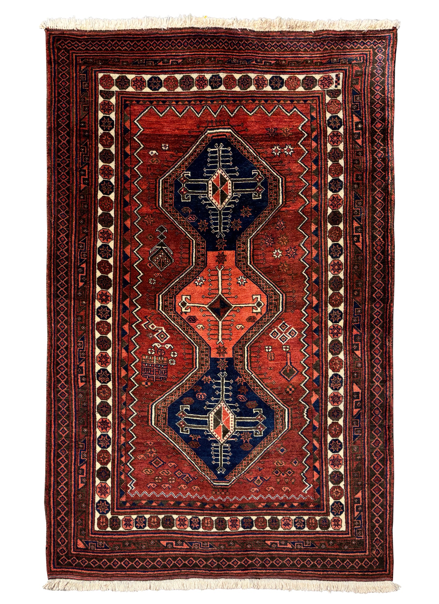 Tribal Koohi by Afshar settlers in Kerman region 205×125 cm | Rug# 6478