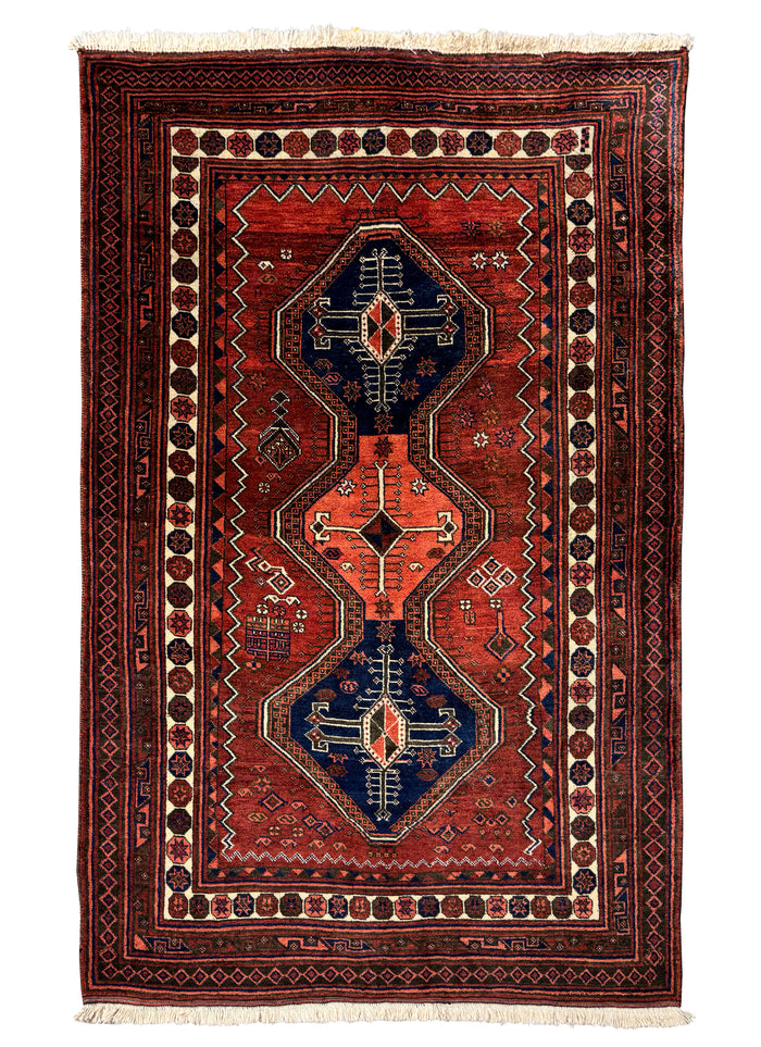 Tribal Koohi by Afshar settlers in Kerman region 205×125 cm | Rug# 6478