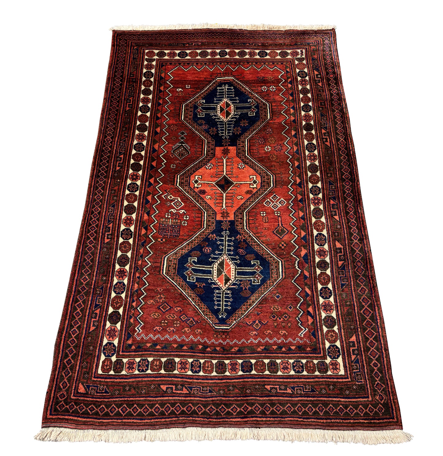 Tribal Koohi by Afshar settlers in Kerman region 205×125 cm | Rug# 6478