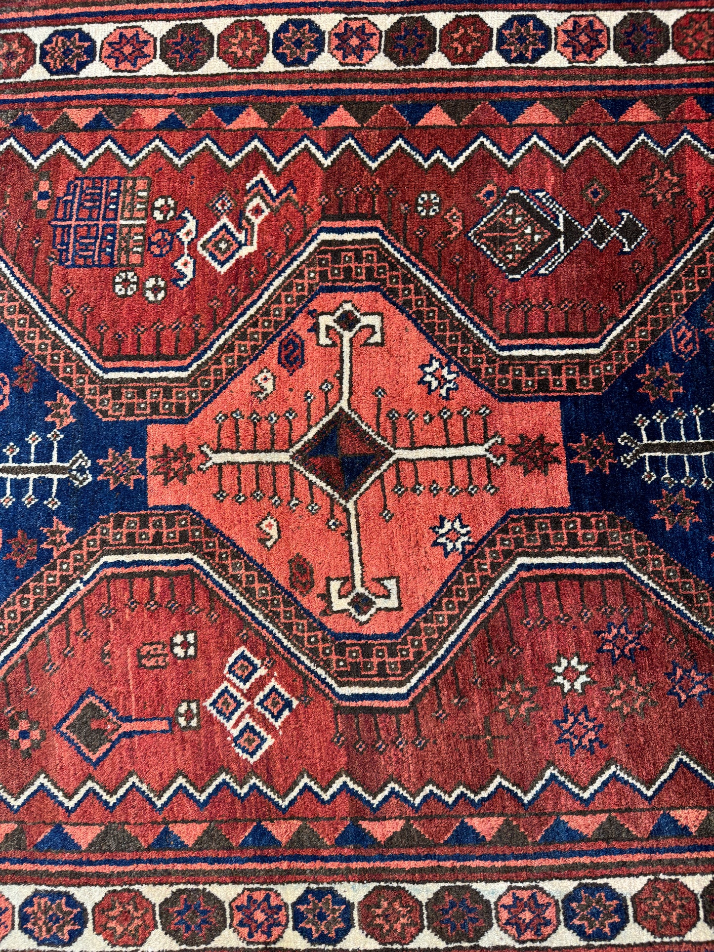 Tribal Koohi by Afshar settlers in Kerman region 205×125 cm | Rug# 6478