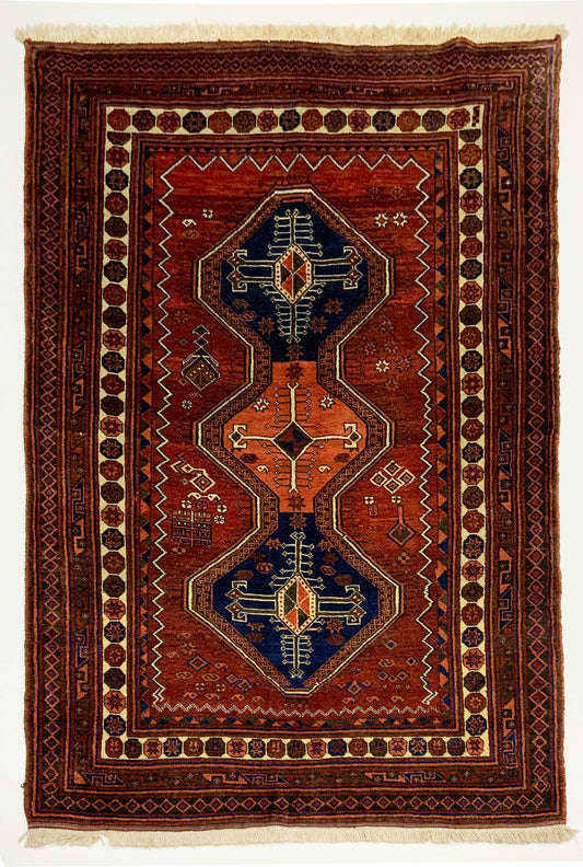 Vintage Persian Koohi-Afshar, 205x125cm | Rug# 6478