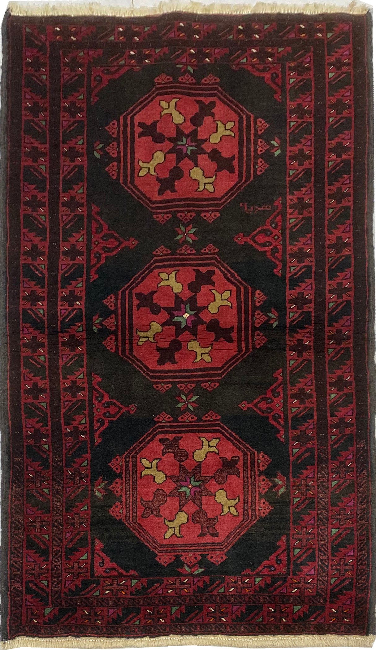 Nomadic Balouch Prayer rug, very fine 147x87cm | Rug# 6546