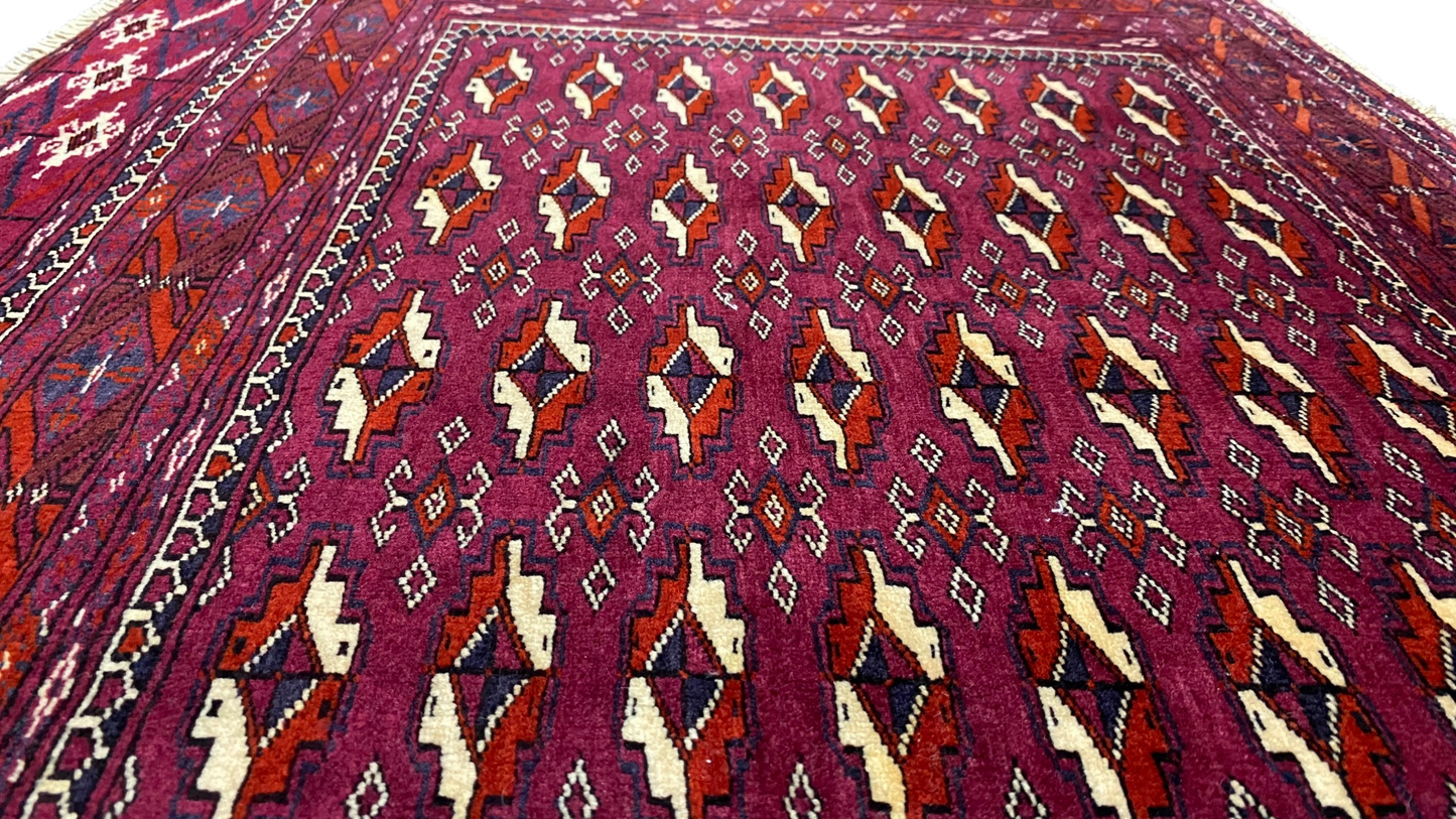 Superfine Persian Turkaman Torbeh Face 125x72cm | Rug# 6741 (better photos)