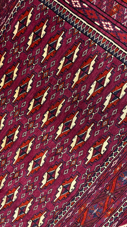 Superfine Persian Turkaman Torbeh Face 125x72cm | Rug# 6741 (better photos)